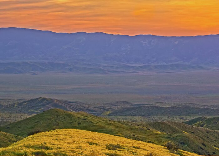 California Greeting Card featuring the photograph Across the Carrizo Plain at Sunset by Marc Crumpler