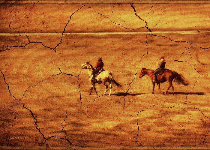 Horses Greeting Card featuring the photograph Across The Prairie by Aleksander Rotner