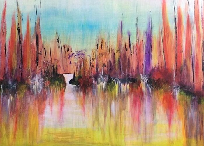  Greeting Card featuring the photograph Acrylic Abstract Landscape by Eva-marie Hambley