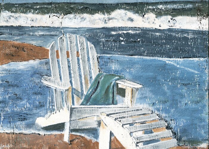 Adirondack Chair Greeting Card featuring the painting Adirondack Chair by Debbie DeWitt