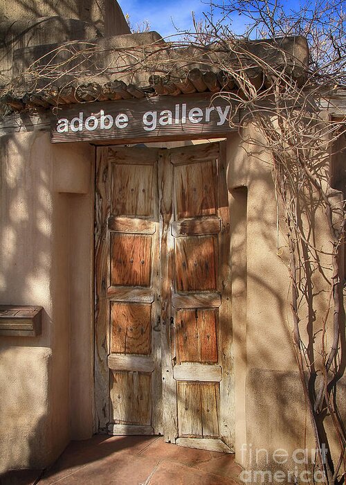 Door Greeting Card featuring the photograph Adobe Gallery by Teresa Zieba