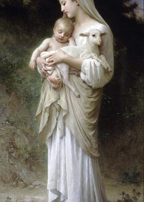 L'innocence Greeting Card featuring the painting Adolphe Bouguereau by MotionAge Designs
