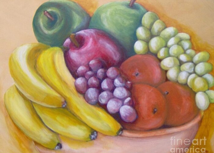 Fruit Greeting Card featuring the painting Affluent by Saundra Johnson