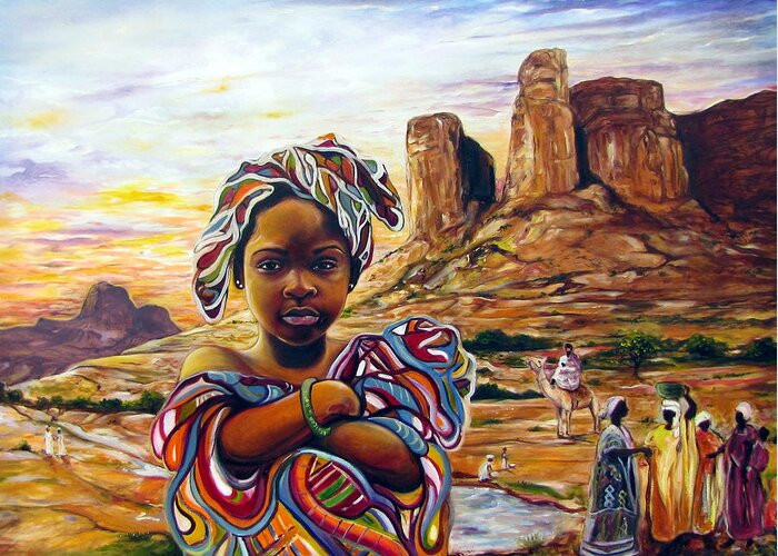Emery Painting Pics Greeting Card featuring the painting Africa by Emery Franklin