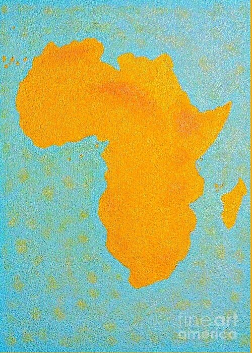 Neo-impressionism Greeting Card featuring the painting Africa No Borders by Assumpta Tafari Tafrow Neo-Impressionist Works on Paper
