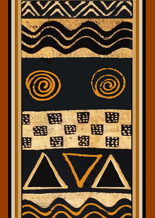 African Decor Greeting Card featuring the digital art African Primordial Spirits - 2 by Vagabond Folk Art - Virginia Vivier