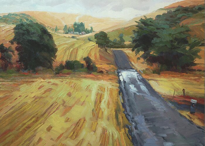 Country Greeting Card featuring the painting After the Harvest Rain by Steve Henderson