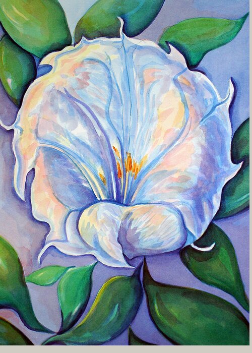 Flower Greeting Card featuring the painting Afterglow by Lynda Lehmann
