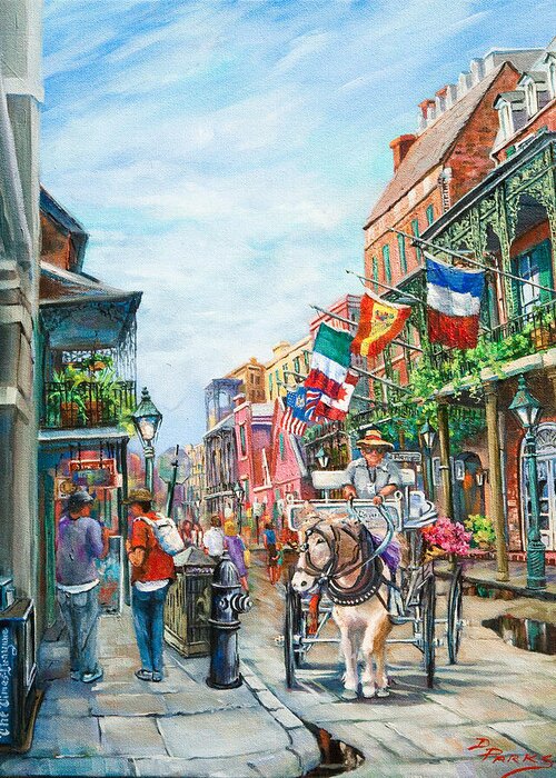 New Orleans Art Greeting Card featuring the painting Afternoon on St. Ann by Dianne Parks