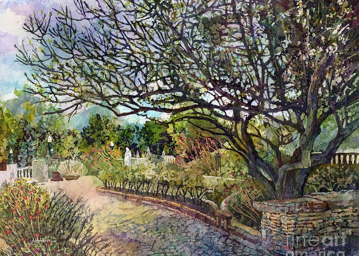 Tree Greeting Card featuring the painting Afternoon Stroll by Hailey E Herrera