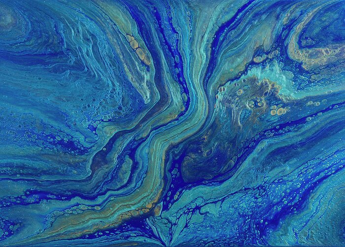 Blue Greeting Card featuring the digital art Agate by Jennifer Walsh