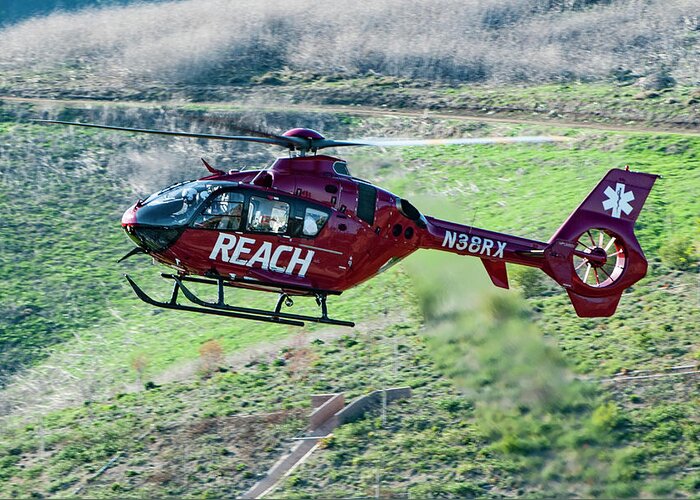 Reach Air Medical Services Greeting Card featuring the photograph Air Medical Helicopter by Erik Simonsen