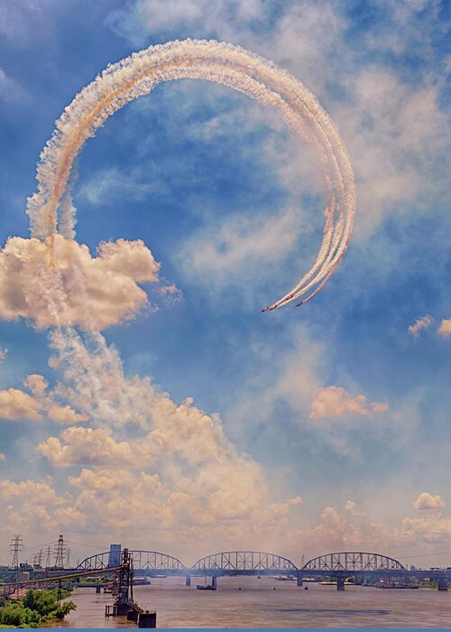 Aeroshell Greeting Card featuring the photograph Airshow at the Lou by Susan Rissi Tregoning