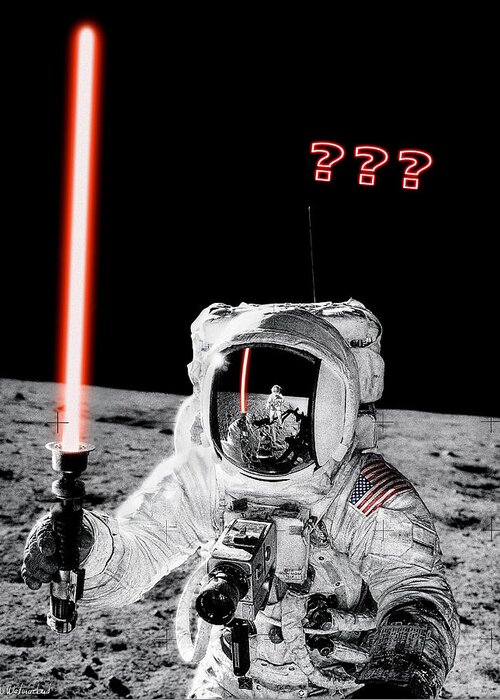 Lightsaber Greeting Card featuring the photograph Alan Bean Finds Lightsaber on the Moon by Weston Westmoreland