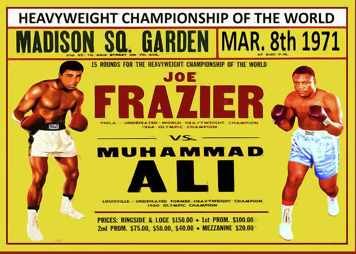 Cassius Greeting Card featuring the photograph Ali vs Frazier I by Charlie Ross
