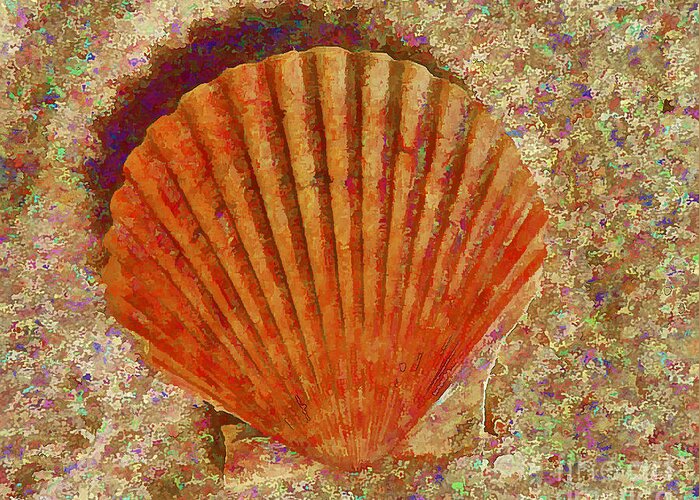 Shell Greeting Card featuring the digital art All That Glitters by Scott Evers