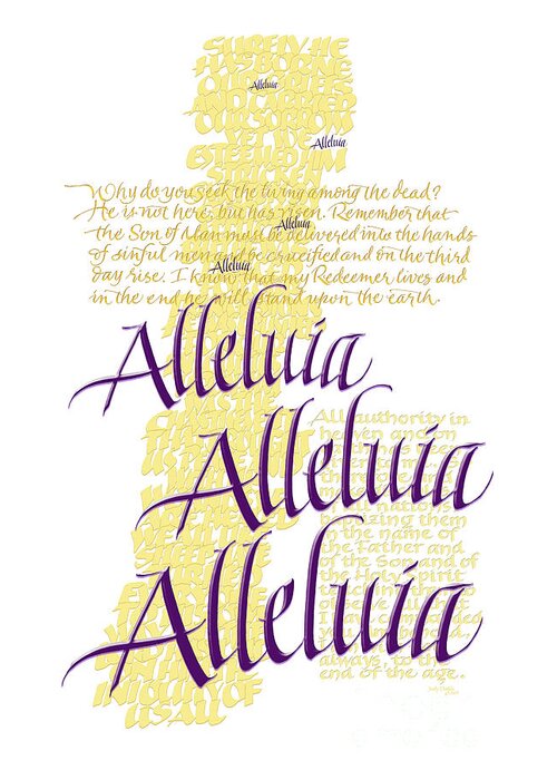 Bible Greeting Card featuring the painting Alleluia Banner by Judy Dodds