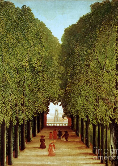 Henri Greeting Card featuring the painting Alleyway in the Park by Henri Rousseau