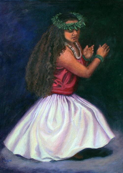 Hula Greeting Card featuring the painting Alohi by Megan Collins