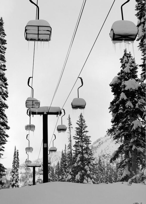 Chairlift Greeting Card featuring the photograph Alta October by Brett Pelletier