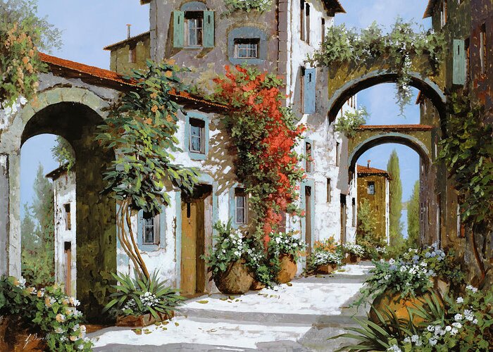 Arches Greeting Card featuring the painting Altri Archi by Guido Borelli