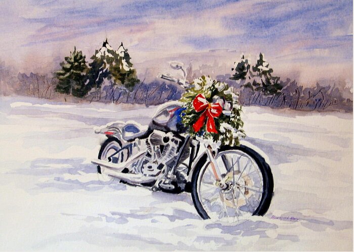 Motorcycle Greeting Card featuring the painting Always a Good Day for a Ride by Vikki Bouffard