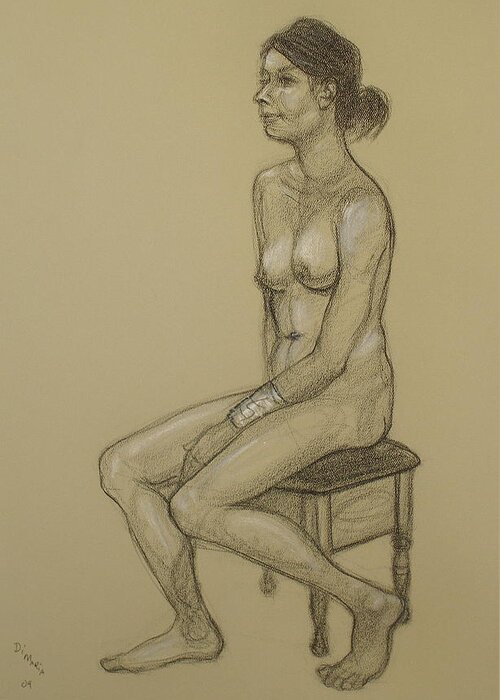 Realism Greeting Card featuring the drawing Amanda 2 by Donelli DiMaria