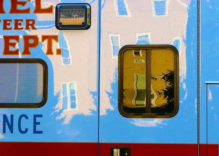  Greeting Card featuring the photograph Ambulance Reflections by Polly Castor