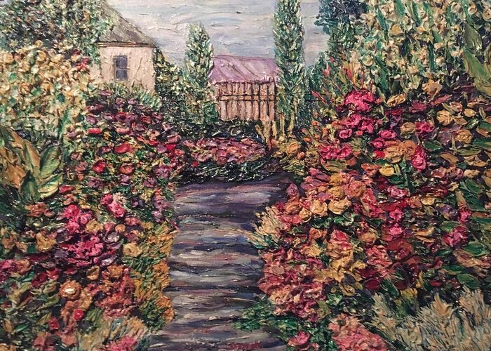 Garden Greeting Card featuring the painting Amelia Park Garden Flowers by Richard Nowak