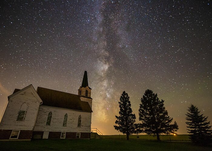 Milky Way Greeting Card featuring the photograph Amen by Aaron J Groen