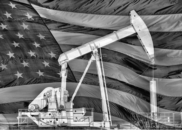 Pumpjack Greeting Card featuring the photograph American Oil by JC Findley