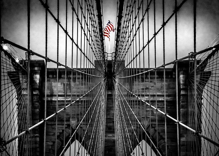 Brooklyn Bridge Greeting Card featuring the photograph American Patriot by Az Jackson