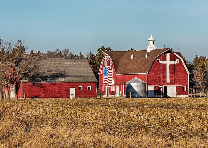 Barn Greeting Card featuring the photograph American Pride 2 by Susan Rissi Tregoning