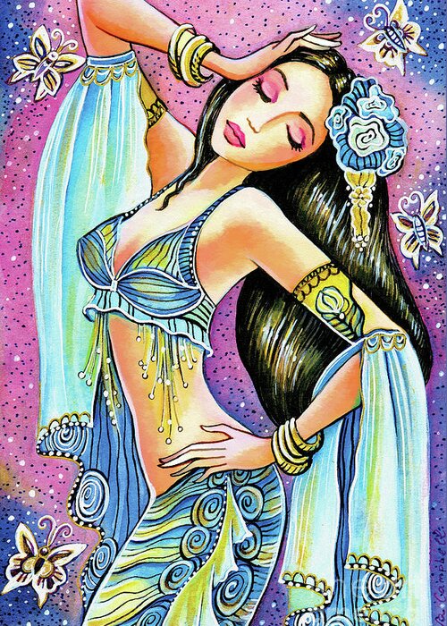Belly Dancer Greeting Card featuring the painting Amrita by Eva Campbell