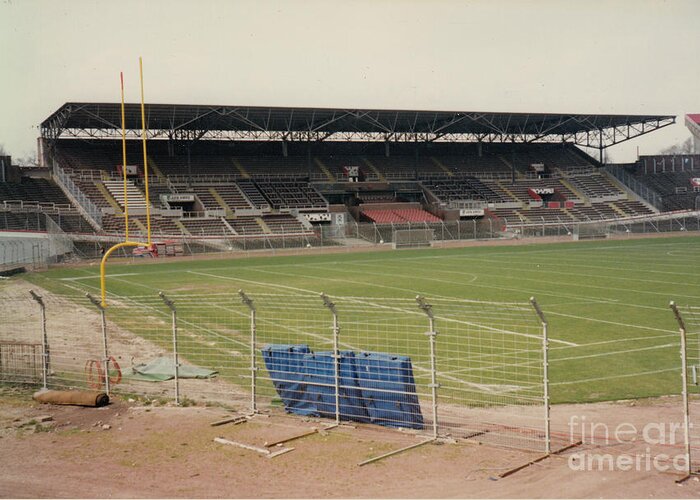 Ajax Greeting Card featuring the photograph Amsterdam Olympic Stadium - West Side Main Grandstand - April 1996 by Legendary Football Grounds
