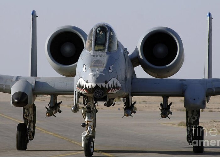 A-10 Greeting Card featuring the photograph An A-10 Thunderbolt II by Stocktrek Images