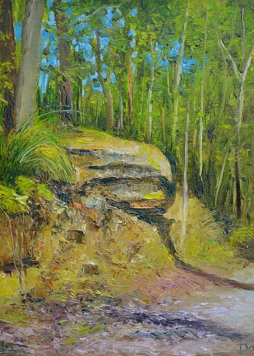 Track Greeting Card featuring the painting An Afternoon Walk along a Lane Cove Track by Dai Wynn