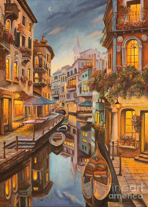 Venice Painting Greeting Card featuring the painting An Evening in Venice by Charlotte Blanchard