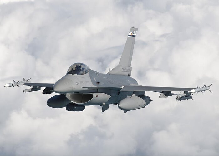 Transportation Greeting Card featuring the photograph An F-16 From The Colorado Air National by Giovanni Colla