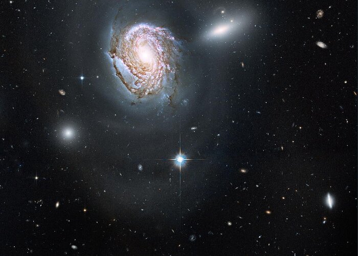 Hubble Greeting Card featuring the photograph An Island Universe in the Coma Cluster by Eric Glaser
