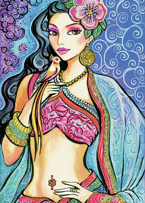Belly Dancer Greeting Card featuring the painting Anchita by Eva Campbell
