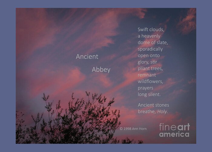 Sundown Greeting Card featuring the photograph Ancient Abbey by Ann Horn