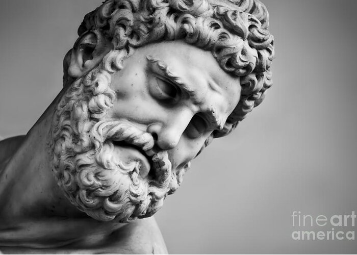 Ancient Greeting Card featuring the photograph Ancient sculpture of Hercules and Nessus. Florence, Italy by Michal Bednarek