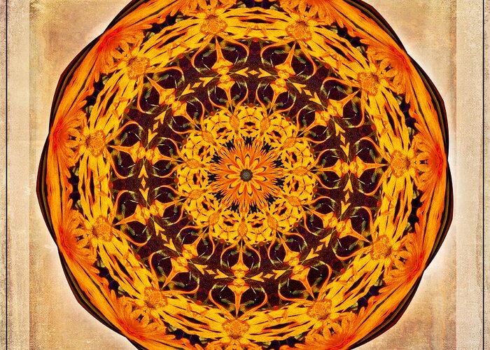 Kaleidoscope Greeting Card featuring the photograph Ancient Sun Kaleidoscope by Anna Louise