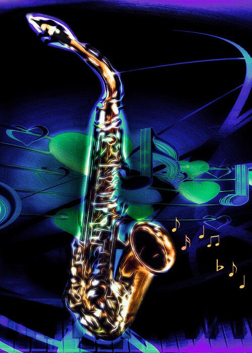 Music Greeting Card featuring the digital art And All That Jazz by Pennie McCracken