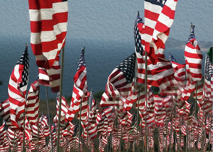 Flag Greeting Card featuring the photograph And Crown Thy Good by Joe Schofield