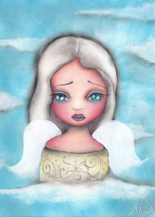 Ange Greeting Card featuring the painting Angel by Abril Andrade