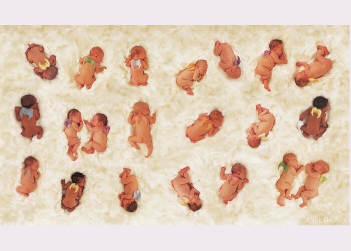 Sleeping Greeting Card featuring the photograph Angel Nursery by Anne Geddes