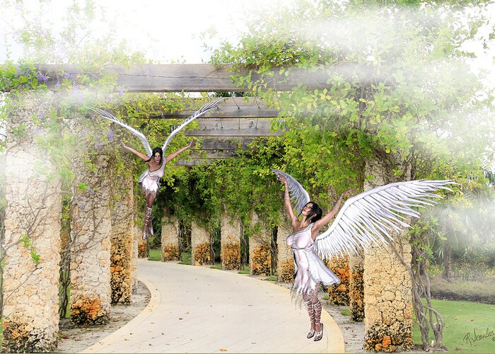 Angels Greeting Card featuring the photograph Angels Under the Arbor by Rosalie Scanlon