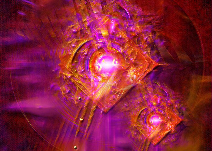 Abstract Greeting Card featuring the digital art Angels vibration frequency by Alexa Szlavics